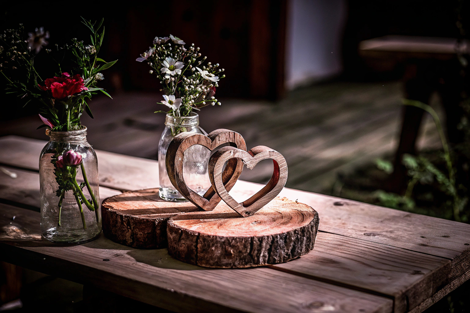 Rustikale Tischdekoration Hochzeit