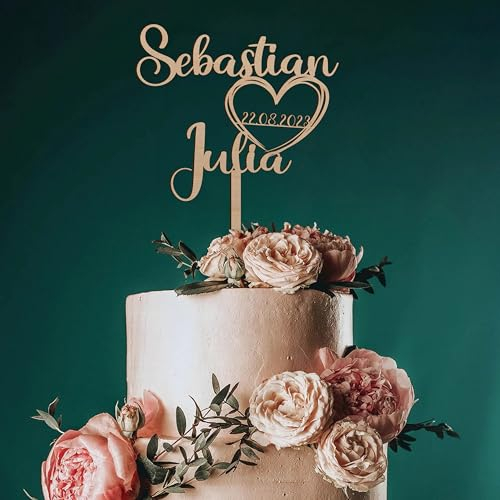 Personalisierbarer Holz Cake Topper