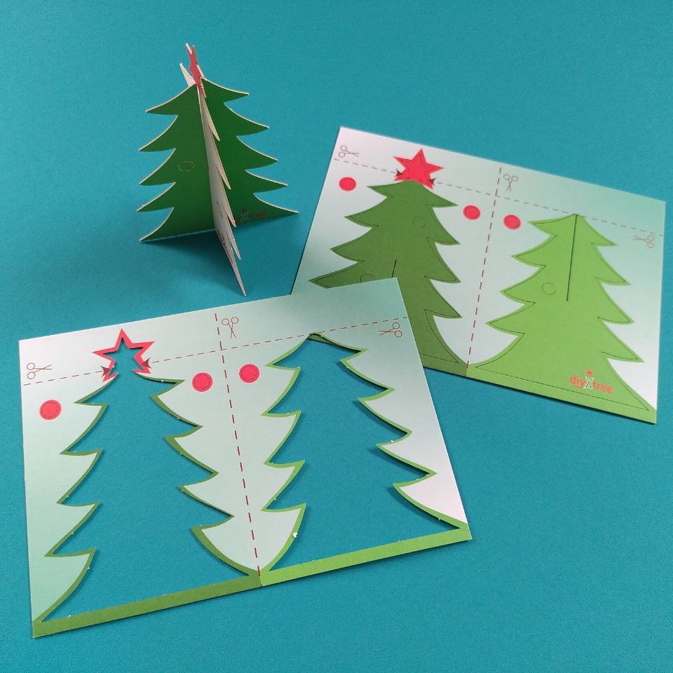 diyXtree Postkarte A6 Weihnachtsbaum