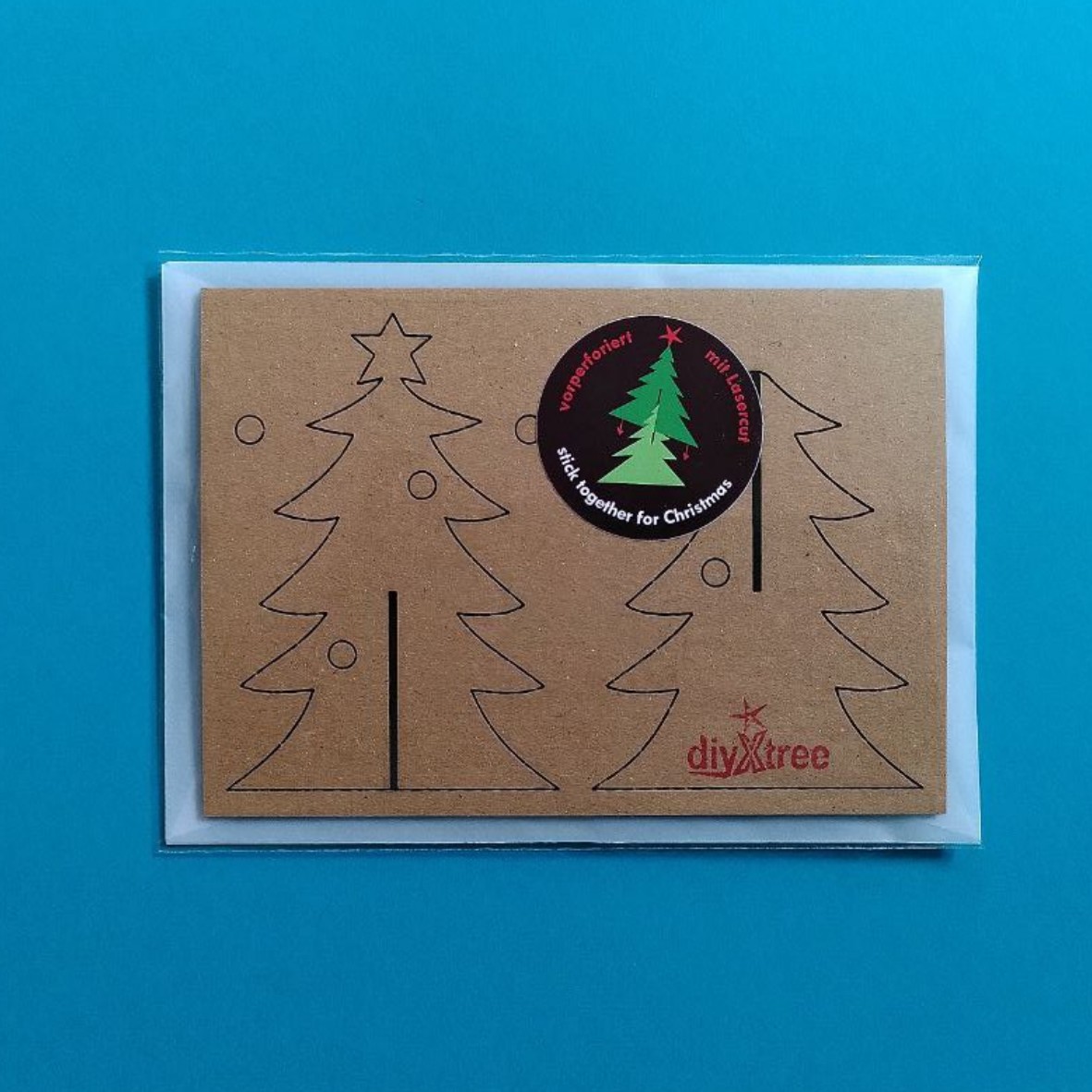 diyXtree Postkarte A6 Weihnachtsbaum