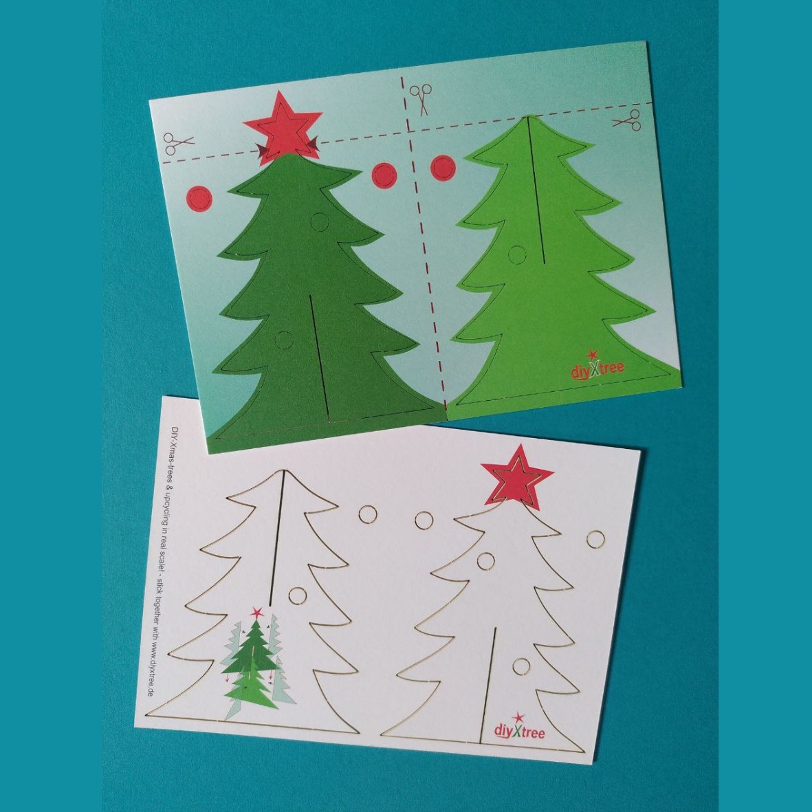 diyXtree Postkarte A6 Weihnachtsbaum